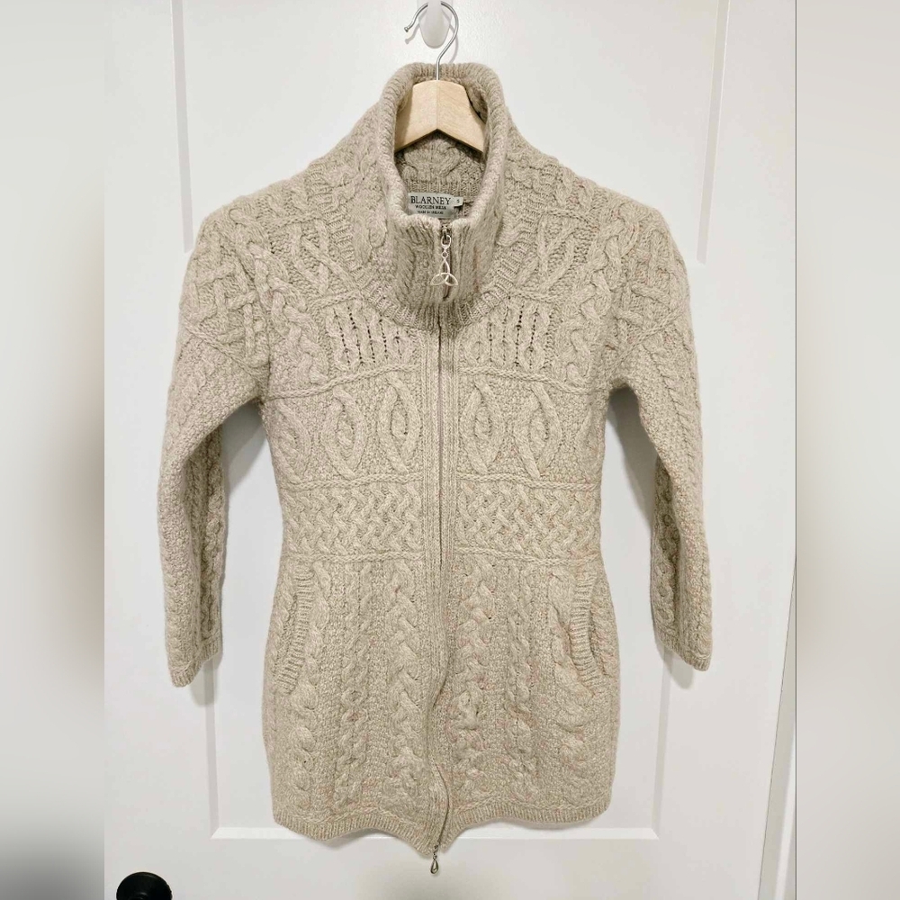 Blarney Woollen Mills made in‎ Ireland chunky Cable knit size small